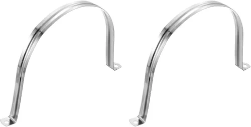 Miniatura 50 de uxcell 6 correas rígidas de tubo, 4.331 in (4.33 pulgadas) 201 de acero inoxidable 201 con 2 agujeros en forma de U, abrazaderas de tubo para fijar