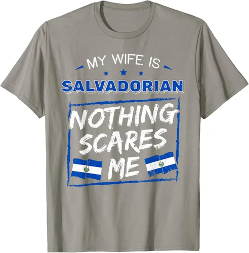 Miniatura 40 de Camiseta con la bandera de raíces salvadoreñas de El Salvador My Wife Is Salvadoran Roots, Negro