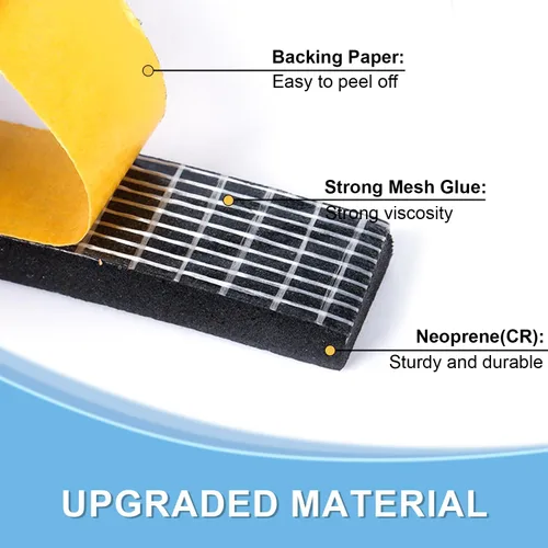 Miniatura 4 de Burlete de sellado de puerta de 33 pies, adhesivo fuerte, reducción de ruido, cinta de espuma resistente a la intemperie, aislamiento de burlete
