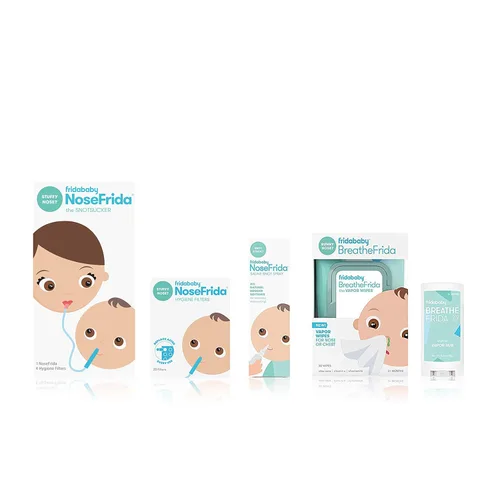 Frida Baby Juego de alivio del resfriado y la gripe, kit de alivio de la congestión, incluye el aspirador nasal NoseFrida, filtro de higiene,
