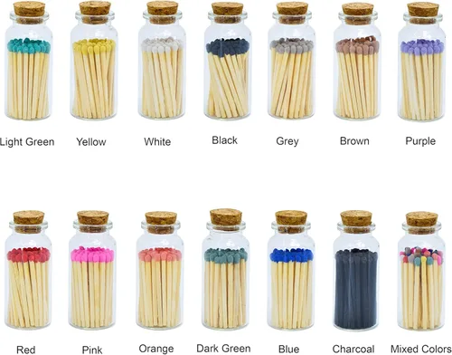 Miniatura 7 de Chandler Studio 3 botellas – Más de 60 cerillas de seguridad en tarro – Strike On botella de vidrio de 2 pulgadas (20 tarros de cerillas, rosa)