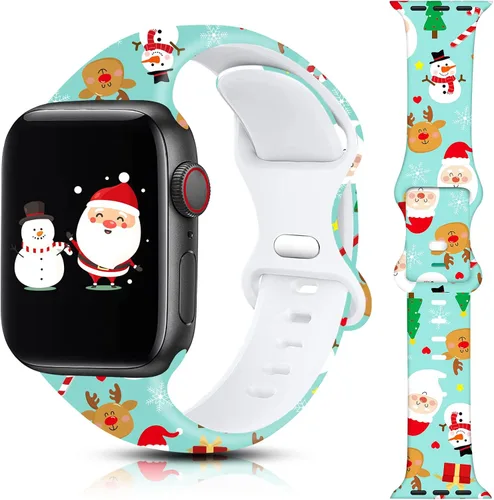 Miniatura 24 de Correa de reloj de Navidad para Halloween compatible con Apple Watch Band de 1.496 in, 1.575 in, 1.614 in, 1.654 in, 1.732 in, 1.772 in, iWatch