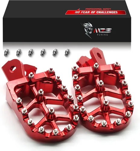 Miniatura 24 de MZS Estriberas para Dirt Bike, Estriberas CNC Motocross KLX 110 Reposapiés MX Pedal de Descanso Verde Compatible con KLX110 2002-2024 / KLX110L