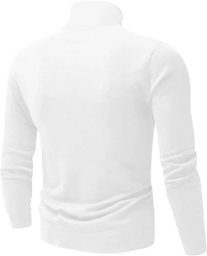 Miniatura 2 de Camisa básica casual ajustada para hombre, suéter de punto ligero de cuello alto