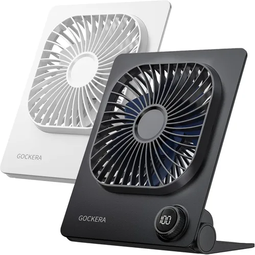 Miniatura 9 de Ventilador de escritorio, ventilador ultrafino de 6.61 pulgadas con batería de 5000 mAh con viento potente, 100 velocidades ajustables y pantalla