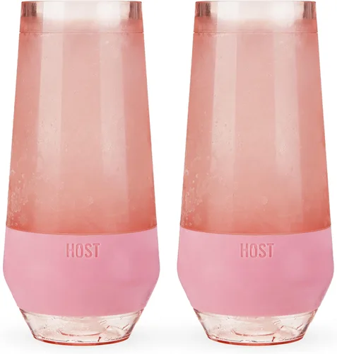 Miniatura 17 de HOST Copas de vino con enfriamiento de champán sin tallo, 9 oz, juego de 2, tazas de enfriamiento para el congelador, copas aisladas tipo flauta