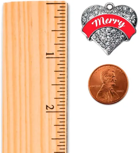 Miniatura 2 de Inspired Silver - Red Merry - Adorno de Navidad plateado - Adorno de árbol de Navidad con dije de corazón con circonita cúbica - Decoración colgante