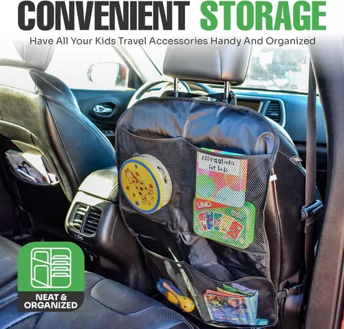 Miniatura 6 de Protectores Auto respaldo de asiento Kick Mat + 4 grandes bolsillos organizadores by Lebogner. Fundas para asientos para la parte posterior de tu
