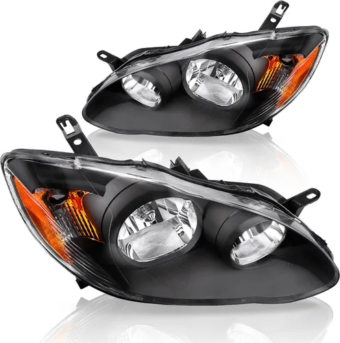 Miniatura 11 de DWVO Conjunto de faros delanteros compatible con Corolla 1998 1999 2000 carcasa cromada de repuesto con luces de señal