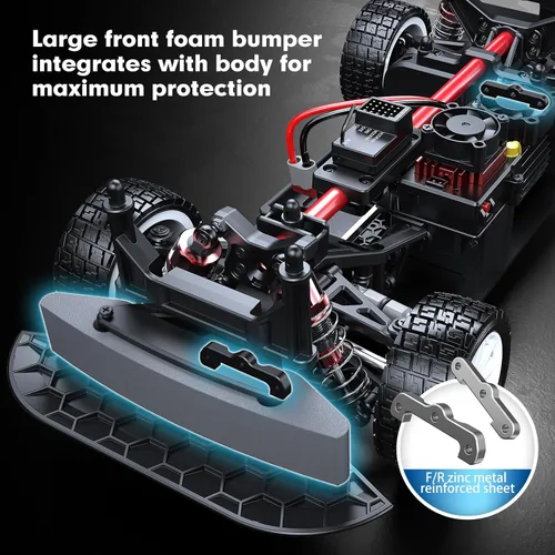 Miniatura 4 de MJX Hyper GO 14303 1/14 Citroen C3 Fast RC Cars para Adultos, Max 40mph RC Drift sin Escobillas con Giroscopio, 4WD RTR RC Rally de Alta Velocidad