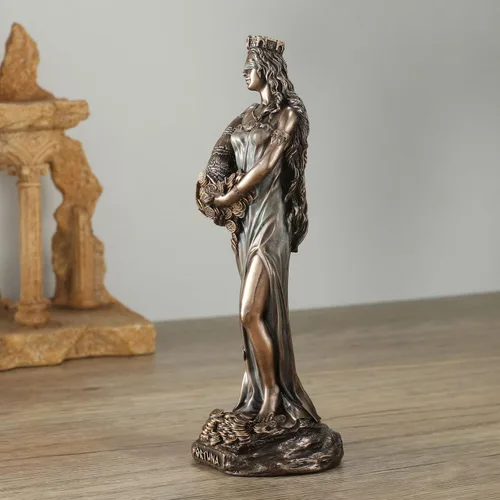 Miniatura 4 de Veronese Design Escultura de resina Fortuna, la diosa griega de la fortuna y la suerte, de 6 1/8 pulgadas, acabado en bronce fundido en frío