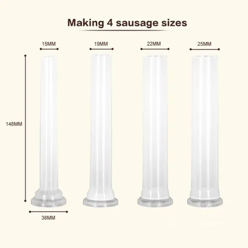 Miniatura 6 de Meao Máquina casera de relleno de salchichas - Máquina de salchichas vertical de acero inoxidable con base de succión y manivela manual para uso