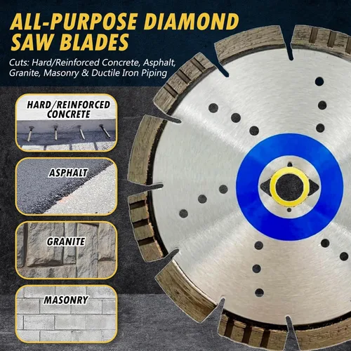 Miniatura 2 de Hojas de sierra de diamante multiusos de 7 pulgadas para hormigón duro/reforzado, asfalto, granito, terrazo, tuberías de hierro dúctil, profundidad