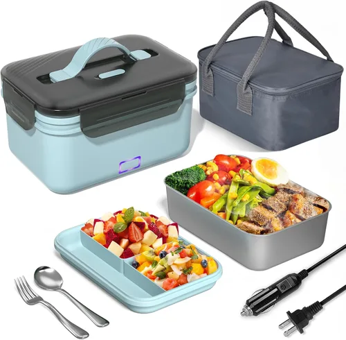 Miniatura 8 de Fiambrera Eléctrica Calentador de Alimentos, Nuevo Calentador de Alimentos Portátil de 100W, Lonchera Calentada para Adultos Automóvil/Hogar