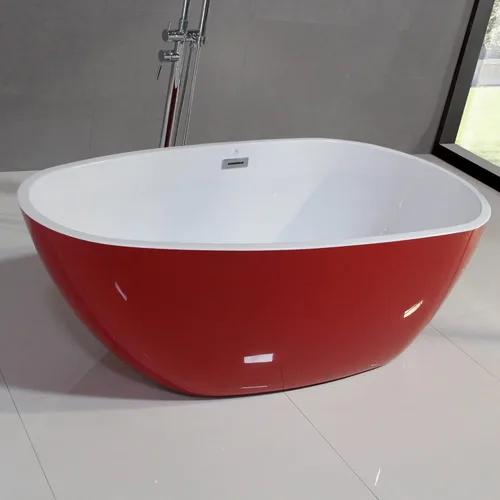 Dowell 074 - Bañera contemporánea de lujo de acrílico de alto grado (63 x 30-3/4 x 22-7/8 pulgadas, rojo)