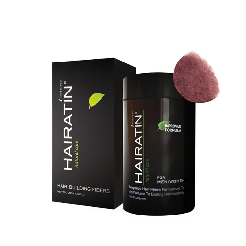 Fibras capilares Hairatin, color caoba, corrector natural para el cuero cabelludo que da un cabello de aspecto natural, fácil de aplicar, puede