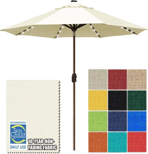 Miniatura 18 de EliteShade - Sombrilla solar de 9 pies / 2.74 metros, con 80 luces LED para patio, mesa al aire libre, con ventilación y cubierta que no se decolora