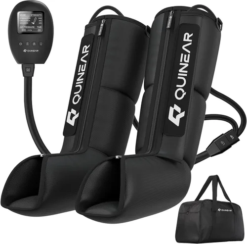 QUINEAR Sistema de recuperación de piernas para atletas, botas de recuperación de compresión de aire masajeador para circulación y alivio del dolor