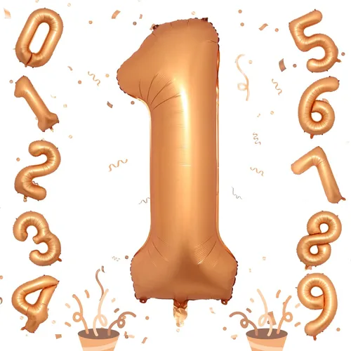 Miniatura 77 de Globos de número azul pastel de 40 pulgadas, globo gigante autoinflable de aluminio número 5 de cumpleaños para niños, globos azul bebé para hombres