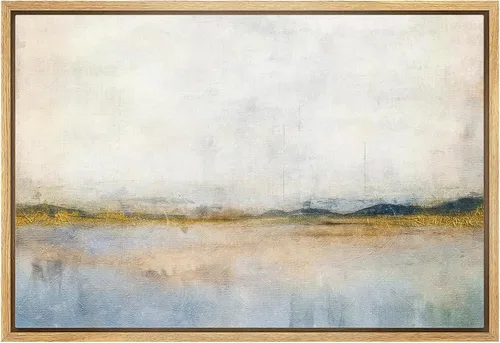 Miniatura 21 de wall26 Lienzo enmarcado de arte de pared, acuarela en tonos pastel, pino, árbol, bosque, lago, naturaleza, ilustraciones de área silvestre, arte