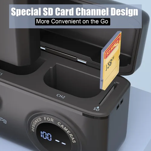 Miniatura 6 de JYJZPB Paquete de 2 baterías NP-FZ100 y cargador de batería rápido compatibles con cámaras Sony A7III, A7IV, A7R III, A7R IV, A9, A9II, Alpha 9S