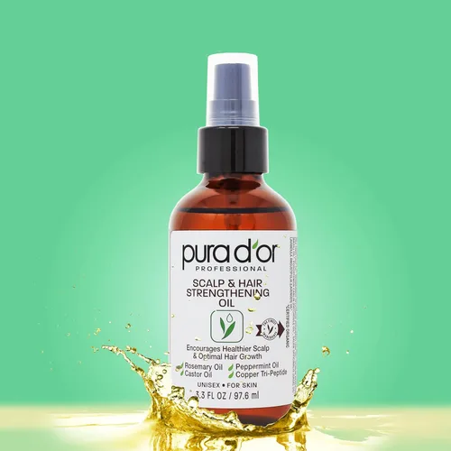 Miniatura 2 de PURA D'OR Aceite para fortalecer el cuero cabelludo y el cabello (3.3 onzas x 2 = 6.6 onzas) soporta un crecimiento óptimo, reduce la rotura, nutre