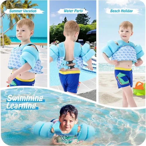 Miniatura 7 de COVACURE Toddler Swim Vest - Swim Float for Girls and Boys 22-66lbs, Toddler Floaties for Child Learn Swiming Training, Infant Safety Swim Aid
