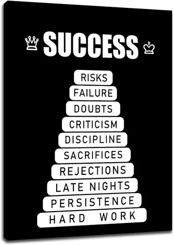 Miniatura 38 de Motivational Wall Art 1% Better Every Day Quote Framed Canvas Poster Inspirational Wall Decor for Office Gym Study Room Small Size Growth Mindset
