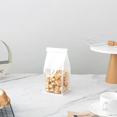 Miniatura 20 de 50 bolsas de pan de 8.6 pulgadas con cierre de alambre, bolsas grandes para pan hechas de papel de algodón marrón, bolsa de almacenamiento y empaque