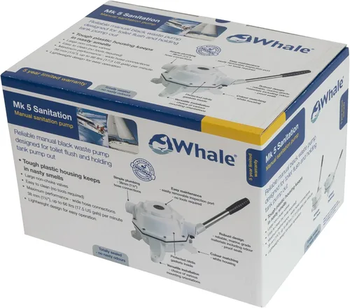 Miniatura 5 de Whale Mark V Bomba de saneamiento manual – Conexiones de manguera de 1½ pulgadas – Máximo de 17.5 GPM