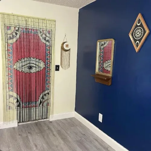 Miniatura 7 de TACHILC Cortina de cuentas para puerta – Cortina bohemia de cuentas para puerta, 35.5 x 78 pulgadas, 90 cuerdas, diseño de ojos pintado a mano