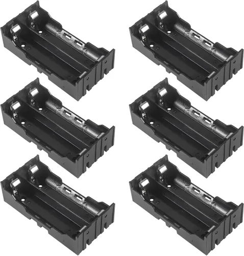 Miniatura 15 de ACEIRMC 10 unids 18650 clip de batería 1 ranuras 3.7 V plástico 18650 caja de almacenamiento de batería con cables de cable negro y rojo