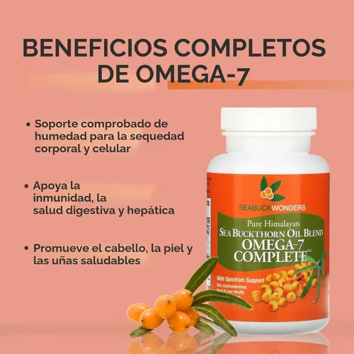 Miniatura 2 de SEABUCKWONDERS Aceite orgánico de espino amarillo omega-7 completo, 120 cápsulas blandas, suministro para 60 días, con Omega 3, 6 y 9, soporta