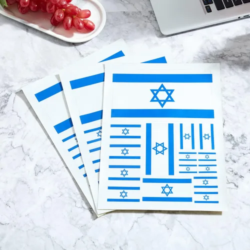 Miniatura 4 de CANTENDO Paquete de 3 calcomanías de bandera de Israel, calcomanías reflectantes de vinilo para automóvil, calcomanías impermeables para parachoques