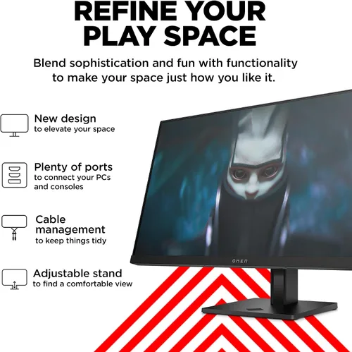 Miniatura 2 de HP OMEN - Monitor para juegos FHD de 23.8 pulgadas, 165 Hz, pantalla FHD (1920 x 1080), panel IPS, 99% sRGB, 90% DCI-P3, 16:9, tecnología AMD