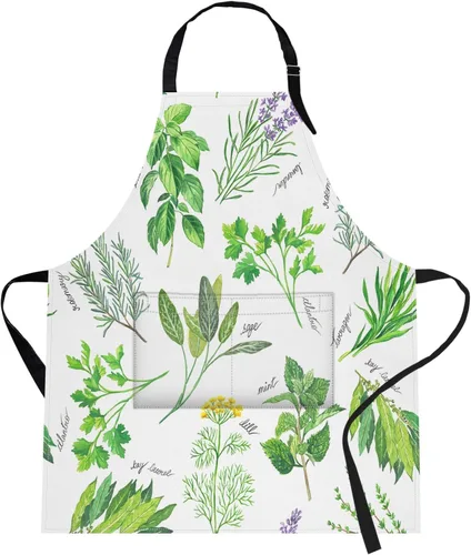 Miniatura 16 de Britimes Delantal de cocina para el hogar, cocina, horneado, jardinería, para mujeres y hombres, con bolsillos, beige, abstracto, textura