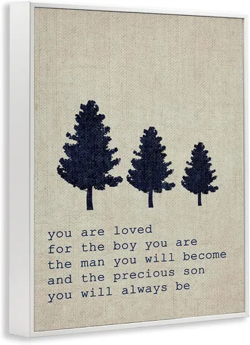 Miniatura 2 de Stupell Industries You are Loved Trees, Design by Daphne Polselli - Arte de pared enmarcado en blanco, 11 x 14, marrón