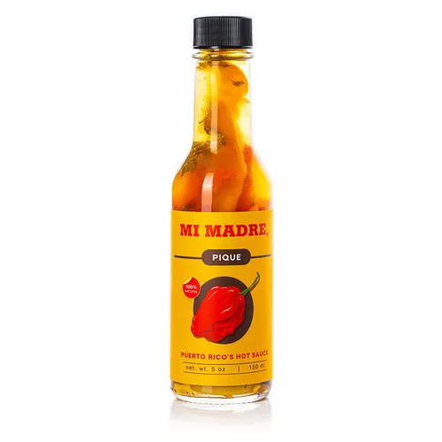 Mi Madre Salsa picante piqué, hecha a mano en Puerto Rico, 100 % natural, 5 onzas (paquete de 1)