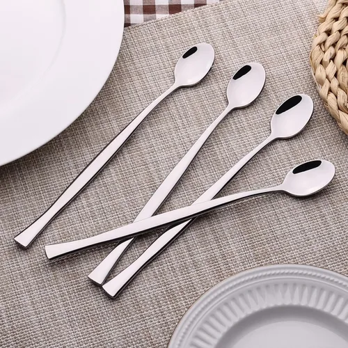 Miniatura 5 de 8 cucharas de helado de mango largo, cuchara de mango largo de acero inoxidable, 7.6 pulgadas
