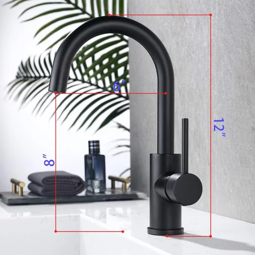 Miniatura 3 de Grifos de fregadero de barra de un solo agujero, mini grifos de fregadero de cocina negro mate, una manija de 1 agujero, moderno grifo de fregadero
