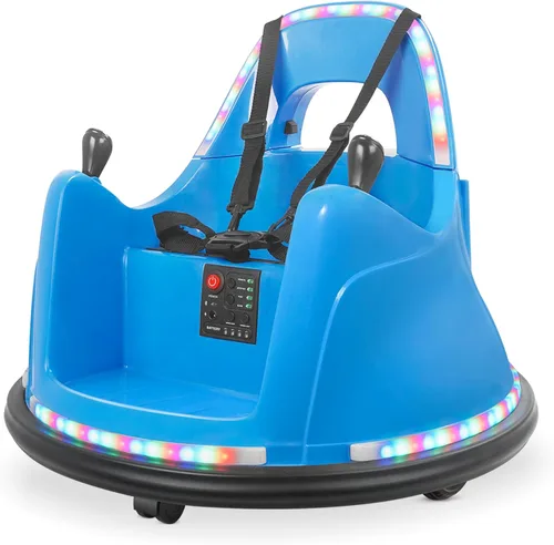 Kidzone Coche chocón inteligente para niños pequeños y niños de 1,5 a 6 años, juguete eléctrico de 12V con 2 velocidades, juguete de choque con