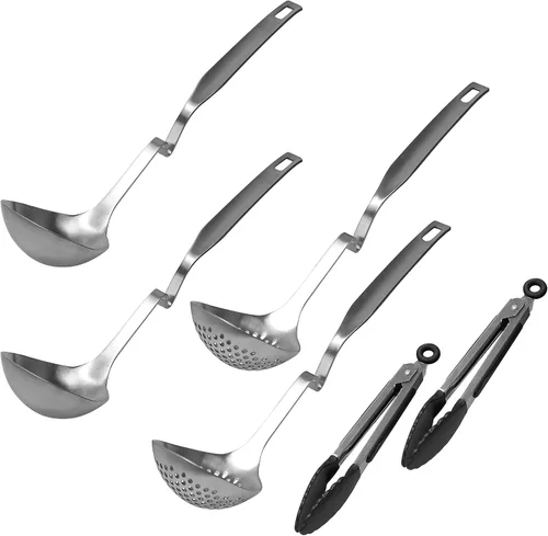 Juego de cucharón y colador para ollas calientes – Shabu Shabu Shabu Kit de accesorios para ollas calientes, cucharas y cucharas de acero inoxidable