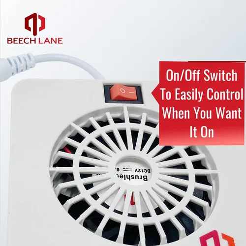 Miniatura 7 de Beech Lane Ventilador de refrigerador RV de 12 V, conexión por cable que proporciona energía constante, sin baterías, más salida de aire que