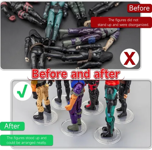 Miniatura 4 de SIXPOINTS 70 piezas de base redonda transparente compatible con figuras de acción de películas de Star Wars vintage de 3.75 pulgadas, disco de 1.476