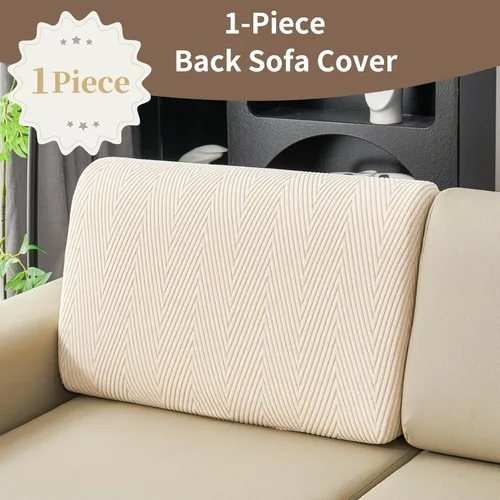 Miniatura 3 de Fundas de cojín para sofá seccional, fundas de sofá elásticas resistentes al desgaste para sofá universal, protector de cojín elástico lavable, Beige