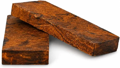 Miniatura 3 de IECAP LLC Bookmatched - Básculas de mango de cuchillo de madera de hierro del desierto (patrón de bola de color burdeos) - Grado A, 1 par