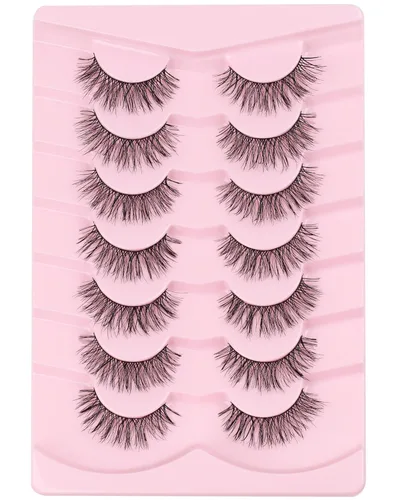 Miniatura 18 de Onlyall Pestañas naturales finas pestañas postizas de aspecto natural, pestañas postizas acampanadas, pestañas postizas suaves y esponjosas, 7 pares