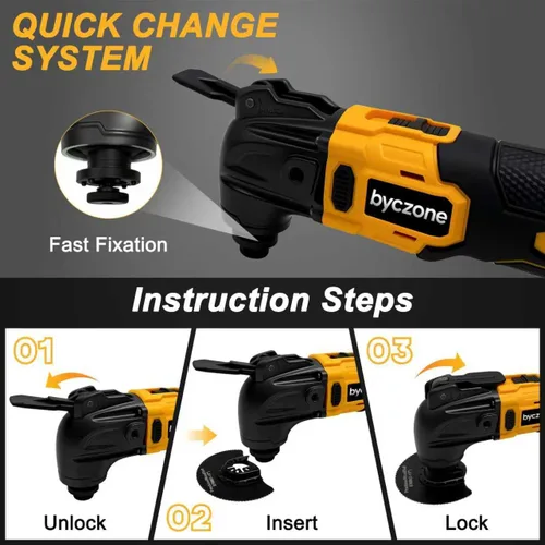 Miniatura 5 de Multiherramienta oscilante inalámbrica compatible con batería DeWalt 20V Max, solo herramienta, 6 velocidades 8,500-21,000 RPM, luz LED integrada