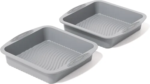 Miniatura 8 de SOV Molde cuadrado de silicona para tartas: moldes de silicona de 10 pulgadas, antiadherentes, resistentes al calor, son perfectos para pasteles