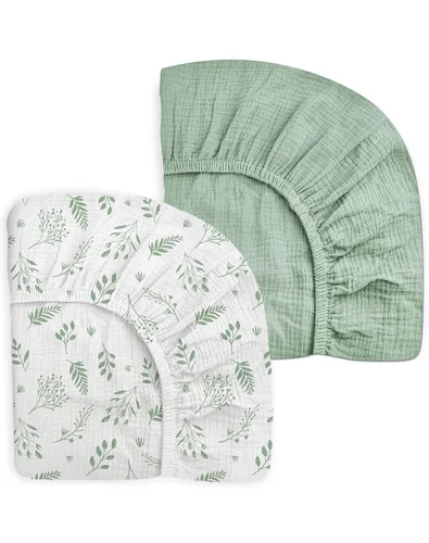 Miniatura 9 de Pack and Play Sábanas para bebés, niños y niñas, 39 x 27 x 3 pulgadas, muselina neutra de algodón, paquete N Play, sábana con estilo bohemio
